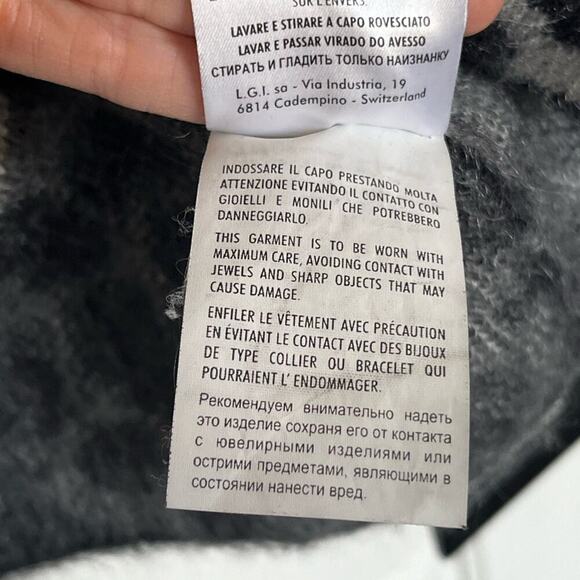 Gucci Leopard Effect V Neck Mohair Sweater Black Gray XS - Picture 10 of 10